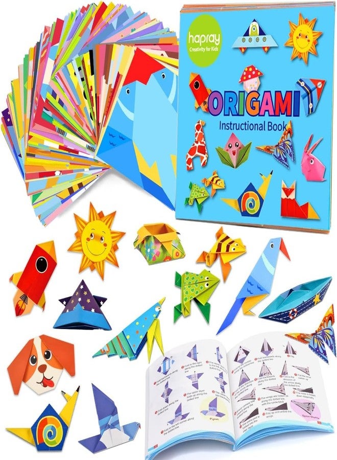 مجموعة أوريغامي ثلاثية الأبعاد ملونة للأطفال من Tiny Toys، تحتوي على 120 ورقة و54 مشروعًا. - Image 1